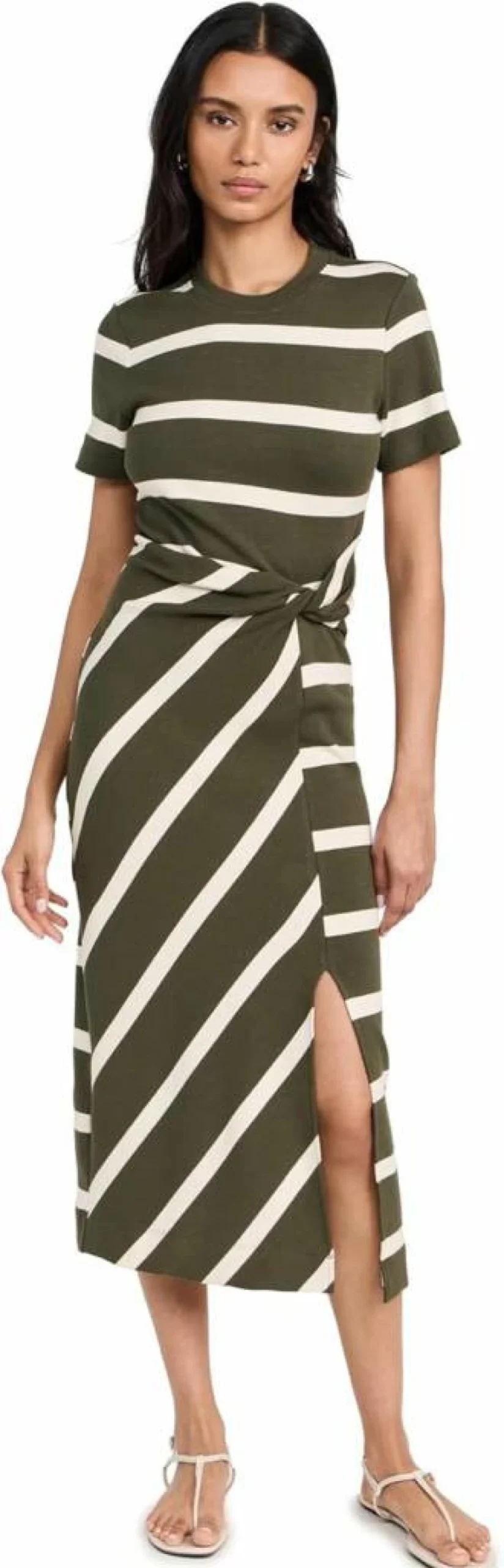 Tanya Taylor Women's Striped Short Sleeve Cody Dress - Casual Summer Stripes Fashion