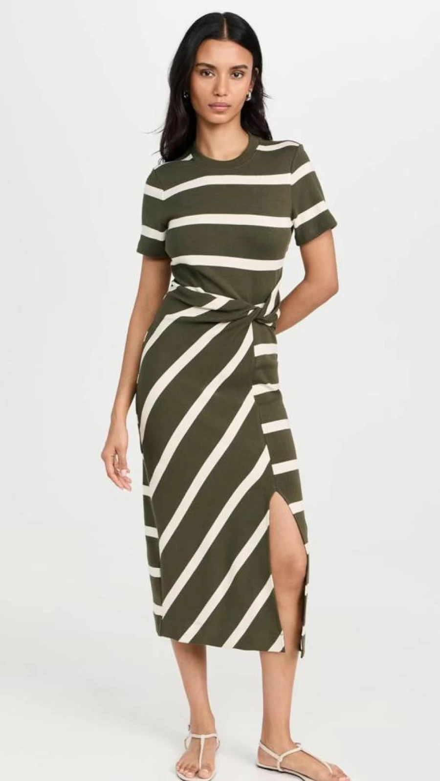 Tanya Taylor Women's Striped Short Sleeve Cody Dress - Casual Summer Stripes Fashion