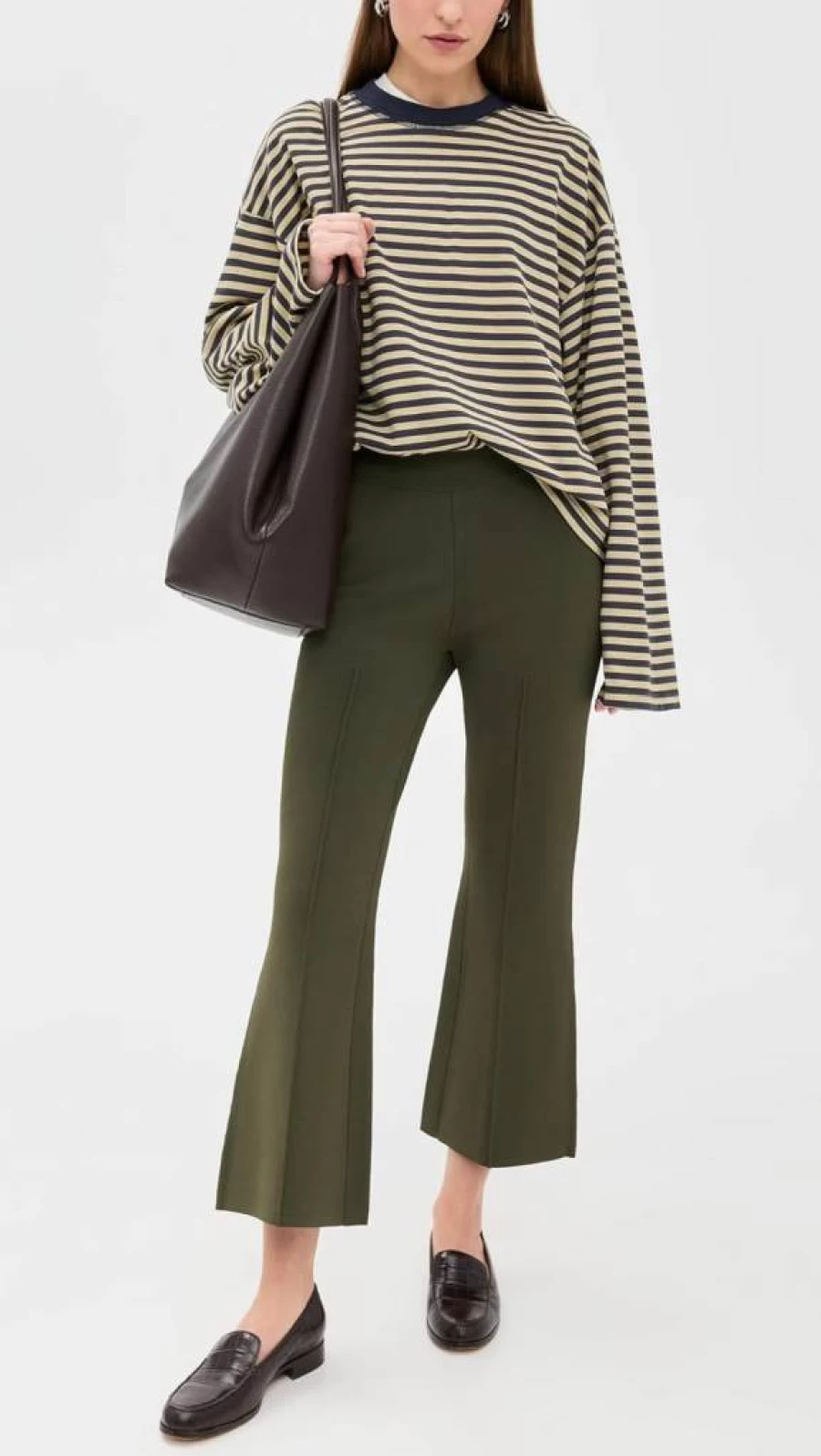 Apiece Apart Women's Rene High-Rise Pull On Pants - Comfortable Stretch Travel Trousers