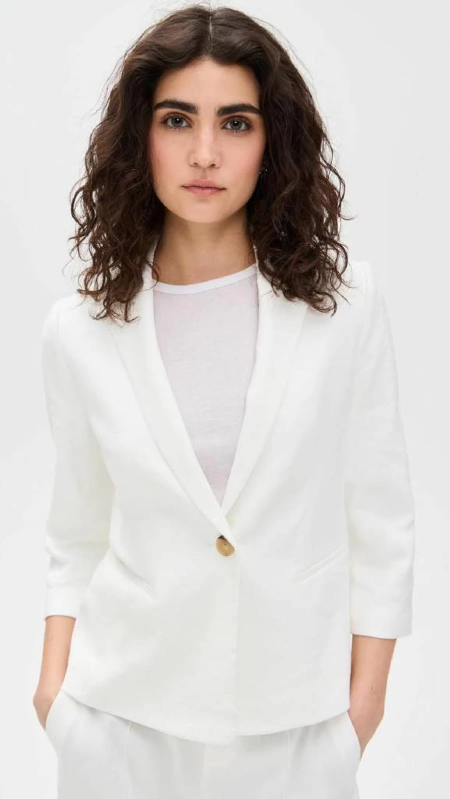 Vince Women's Linen Blazer - Slim Fit Tailored Jacket for Women