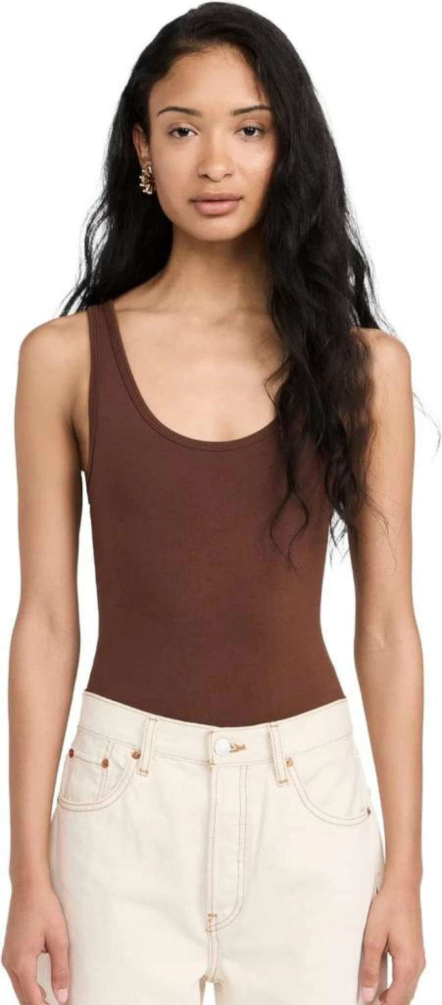 Ambitionist Women's Classic Tank Thong Bodysuit - Comfortable Everyday Stretch Fit Basic Top