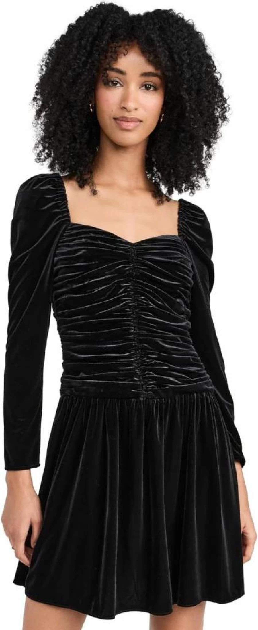 Shoshanna Women's Mari Jet Black Stretch Velvet Mini Dress - Elegant Party & Evening Attire