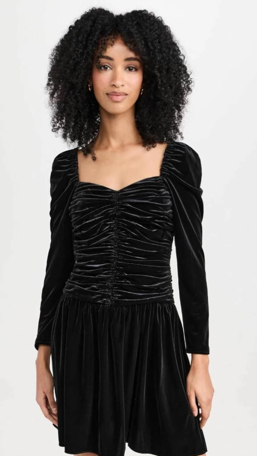 Shoshanna Women's Mari Jet Black Stretch Velvet Mini Dress - Elegant Party & Evening Attire