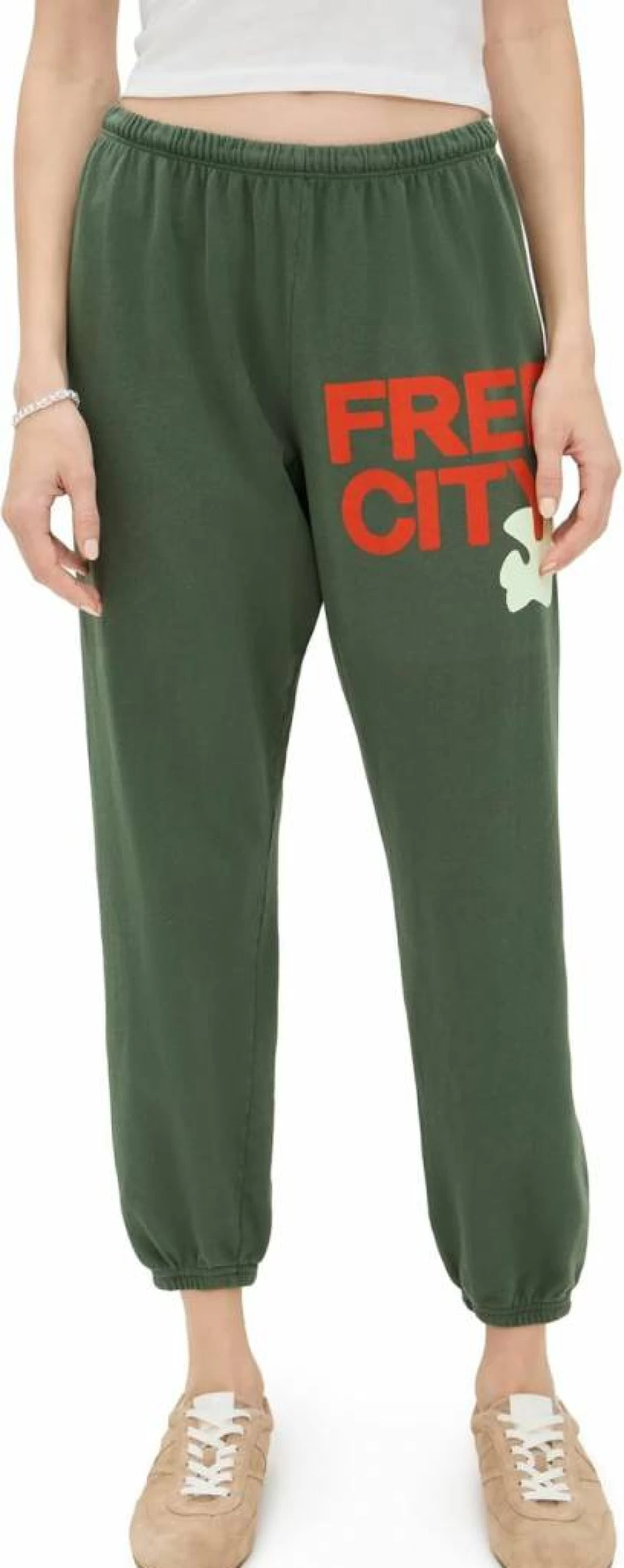 FREECITY Women's High-Waisted Casual Sweatpants - Soft Lounge Pants with Pockets - Comfortable Athletic Joggers for Women