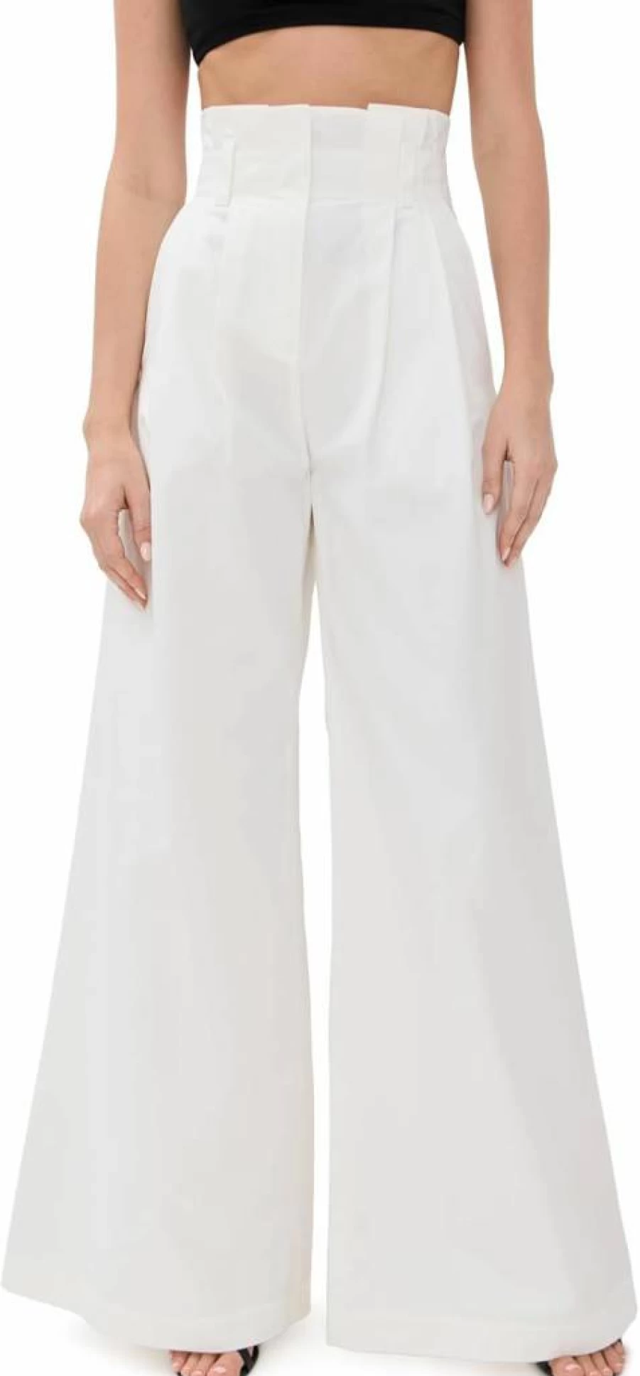 A.W.A.K.E. Mode Women's High-Waisted Wide Leg Pants - Trendy Loose Fit Casual Trousers for Women