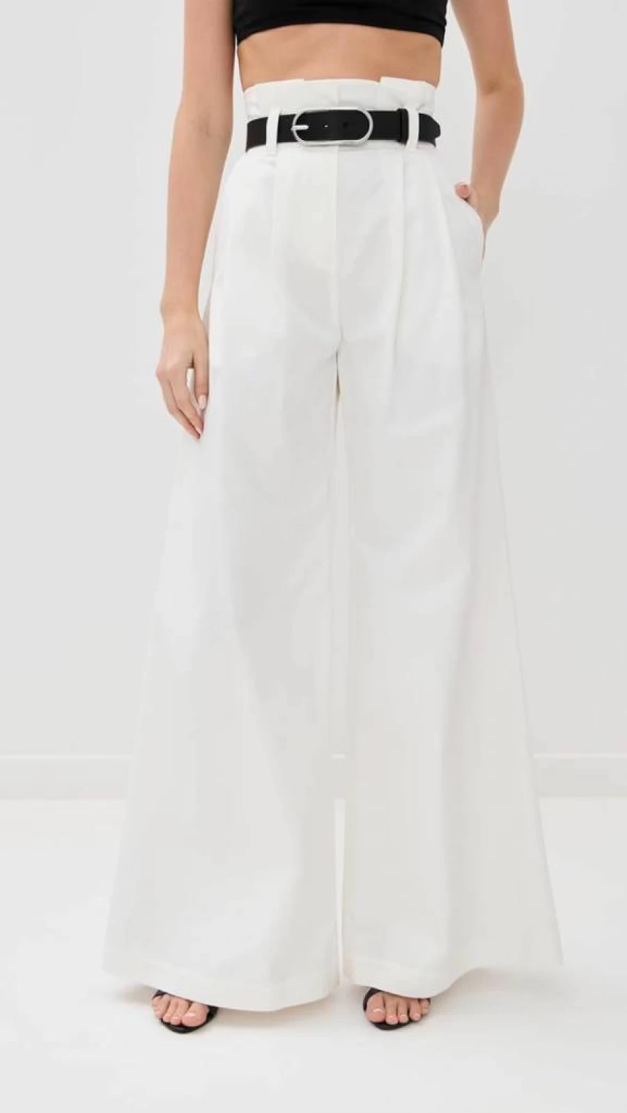 A.W.A.K.E. Mode Women's High-Waisted Wide Leg Pants - Trendy Loose Fit Casual Trousers for Women