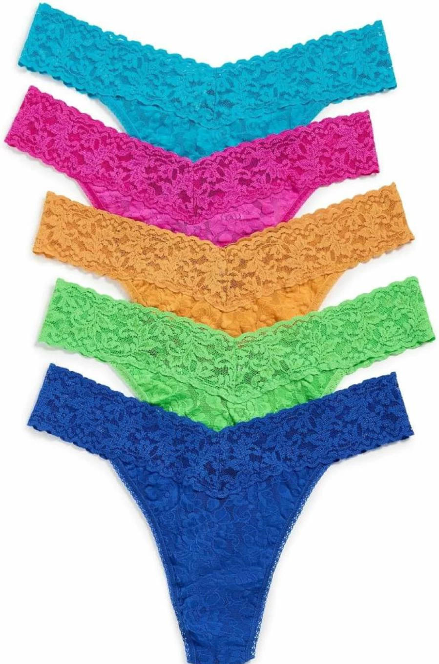 Hanky Panky Women's Original Rise Thong 5-Pack - Soft Comfortable Underwear Multipack