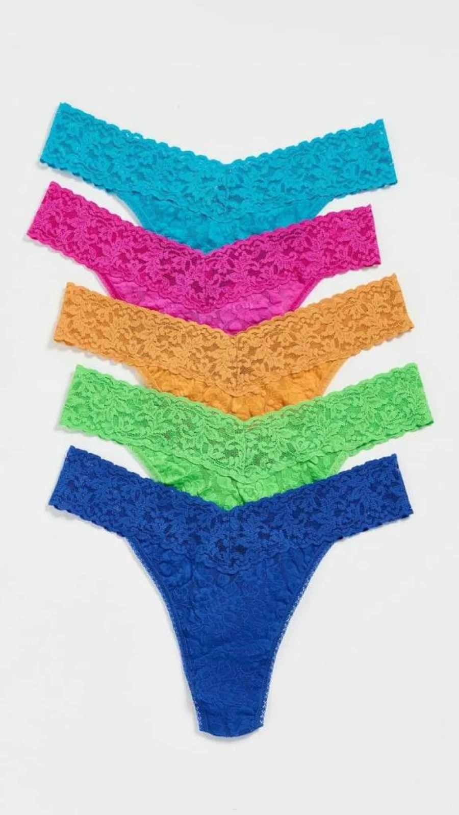Hanky Panky Women's Original Rise Thong 5-Pack - Soft Comfortable Underwear Multipack