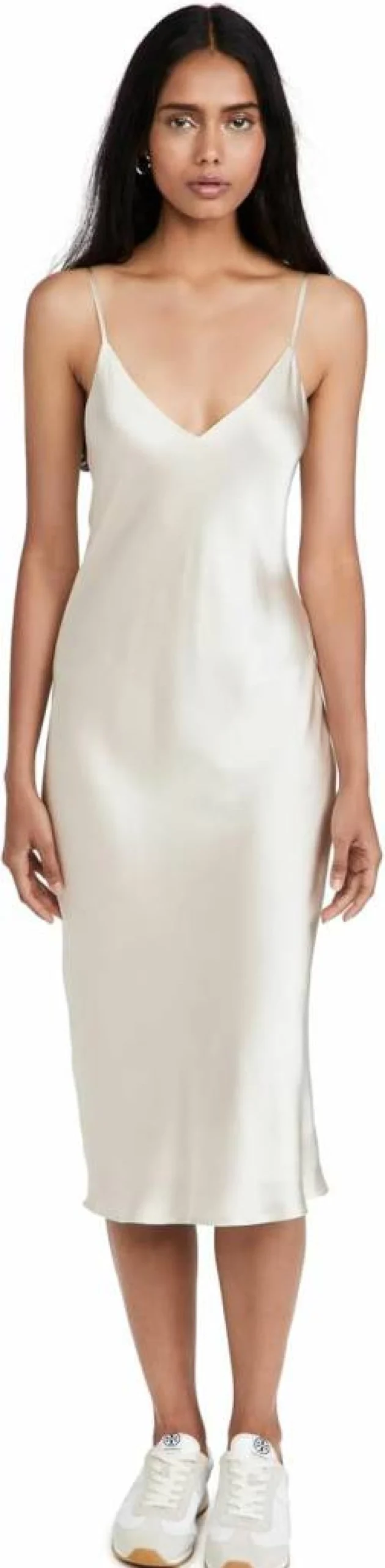 L'AGENCE Women's Jodie V-Neck Slip Dress - Elegant Sleeveless Midaxi Dress for Women