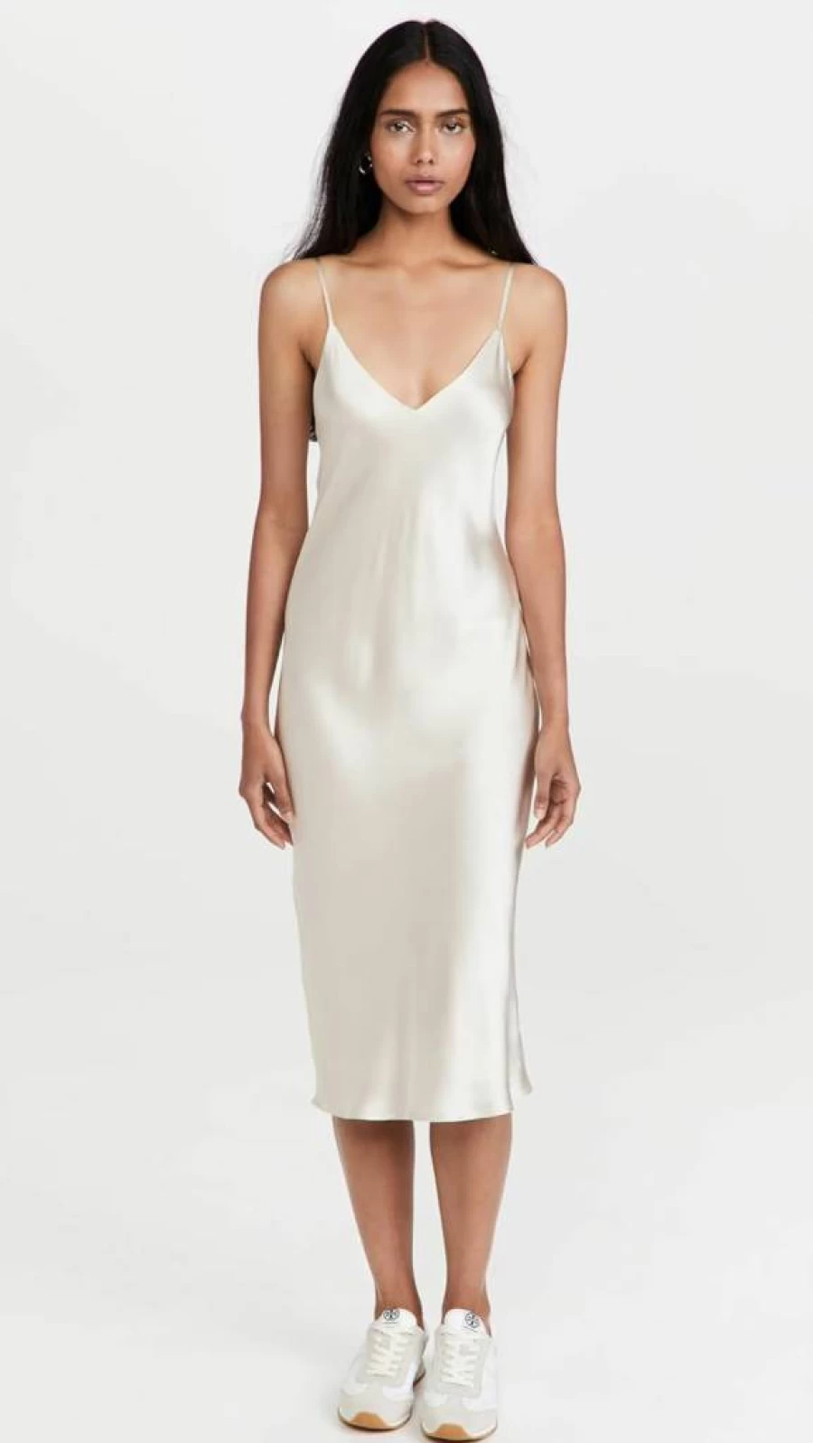 L'AGENCE Women's Jodie V-Neck Slip Dress - Elegant Sleeveless Midaxi Dress for Women