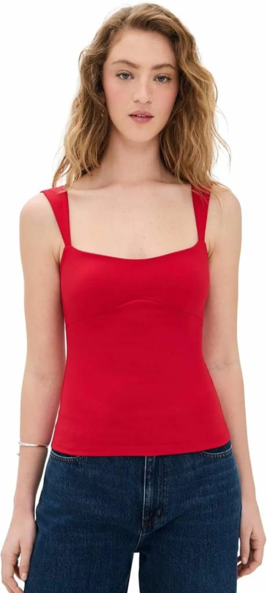 Susana Monaco Women's Angle Strap Tank Top - Slim Fit Casual Sleeveless Shirt for Women