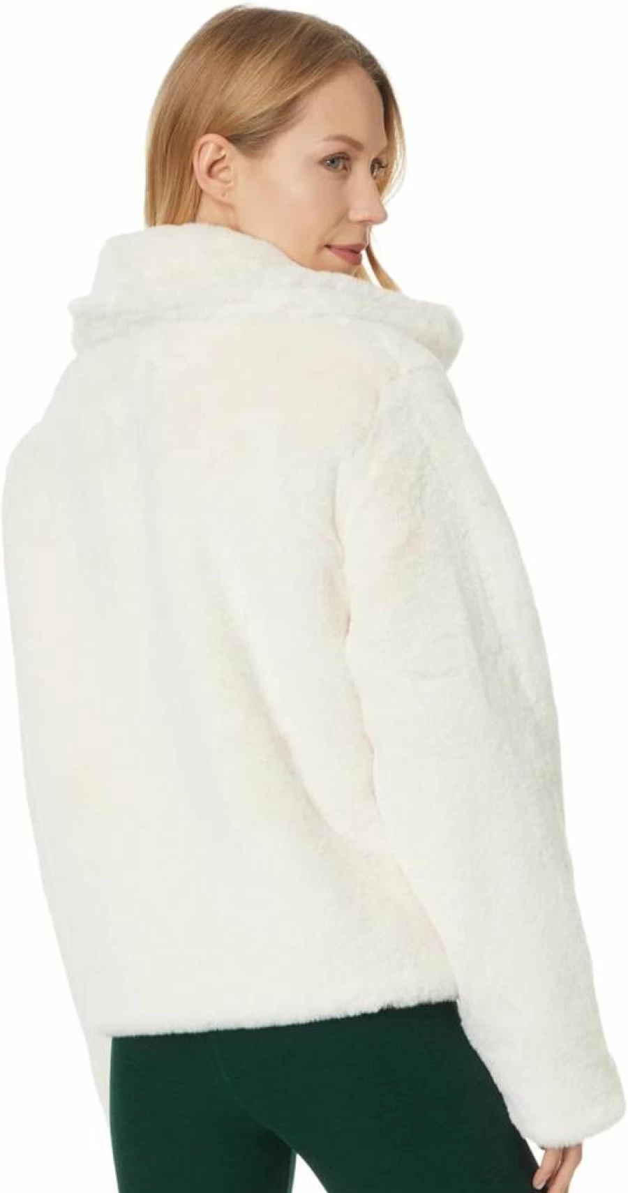 Beyond Yoga Women's Faux Fur Jacket - Cozy Winter Outerwear for Yoga & Casual Wear