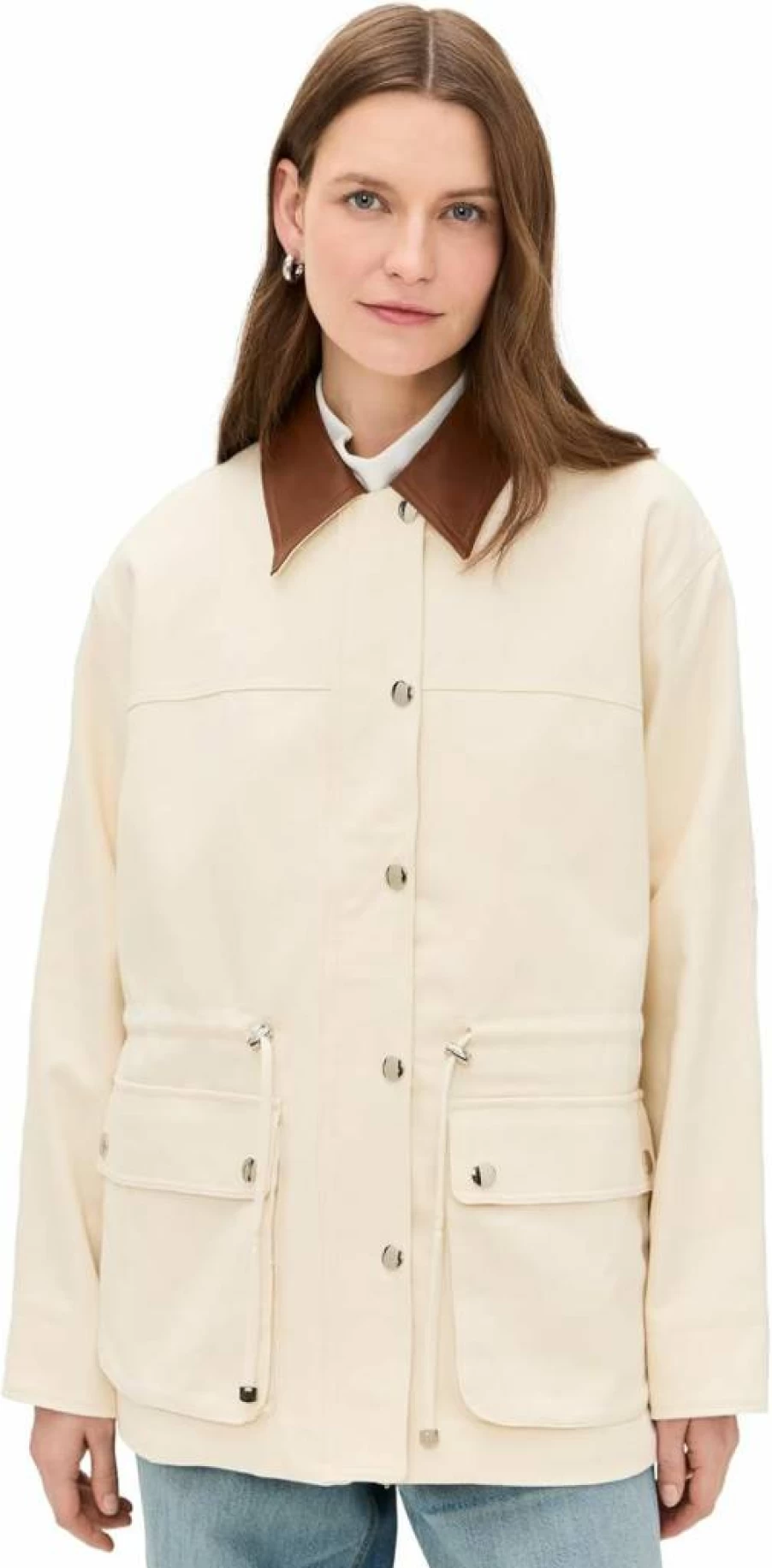 English Factory Women's Vintage Barn Jacket - Classic Outerwear Coat for Women