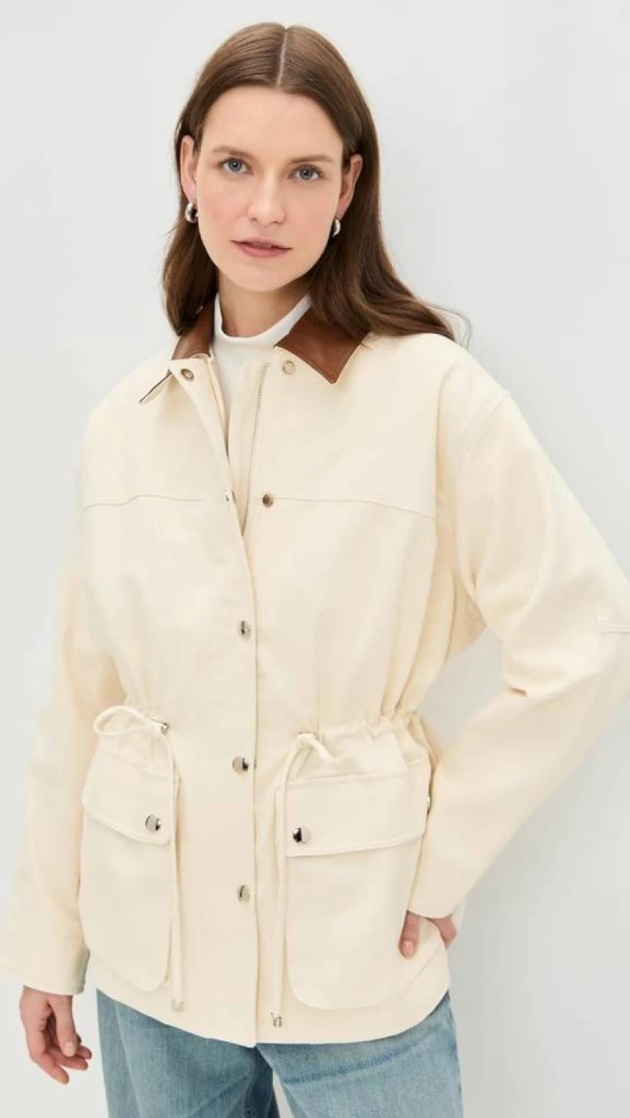 English Factory Women's Vintage Barn Jacket - Classic Outerwear Coat for Women