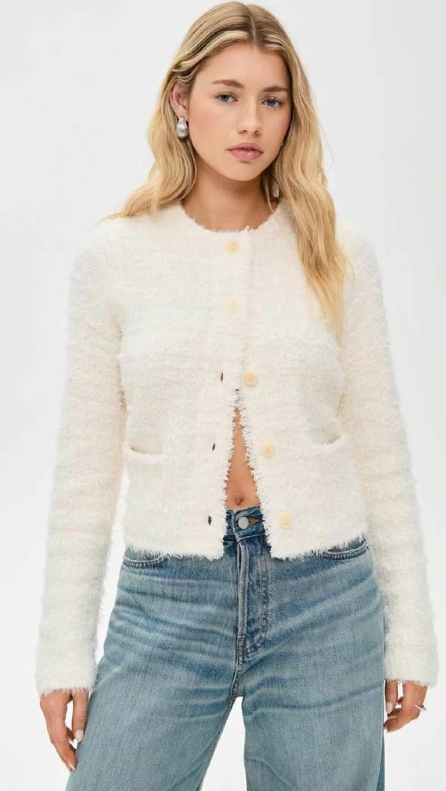 Vince Women's Embroidered Brocade Jacket Cardigan - Elegant Knit Wrap Coat for Women