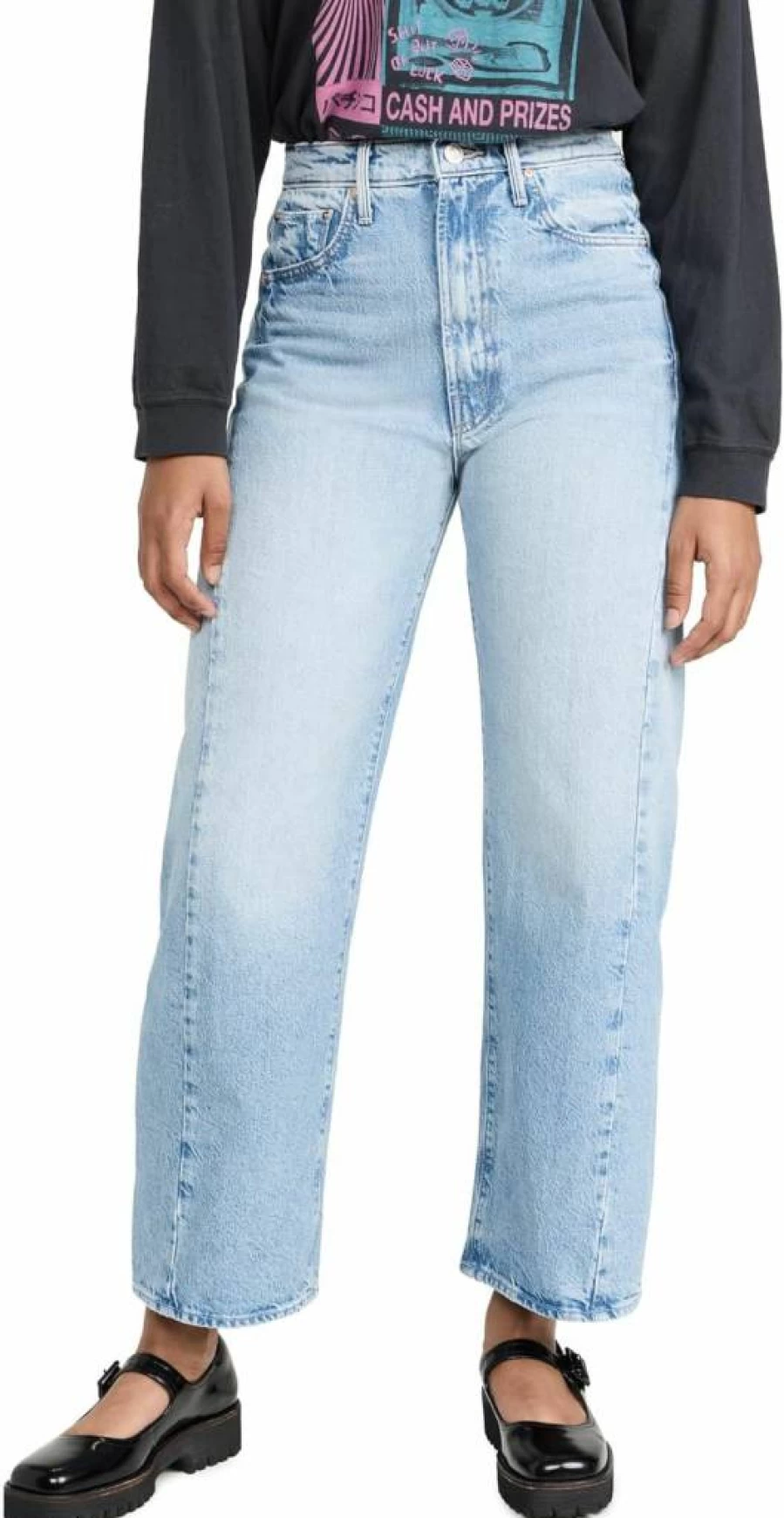 MOTHER Women's The Half Pipe Ankle Jeans - High-Waisted Slim Fit Denim Pants