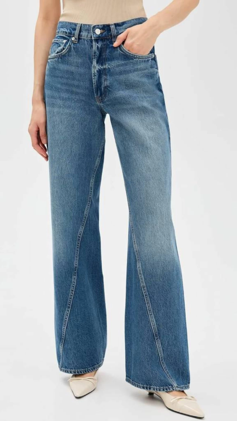 ANINE BING Women's Brie High-Rise Slim Fit Jeans - Premium Denim Pants for Women