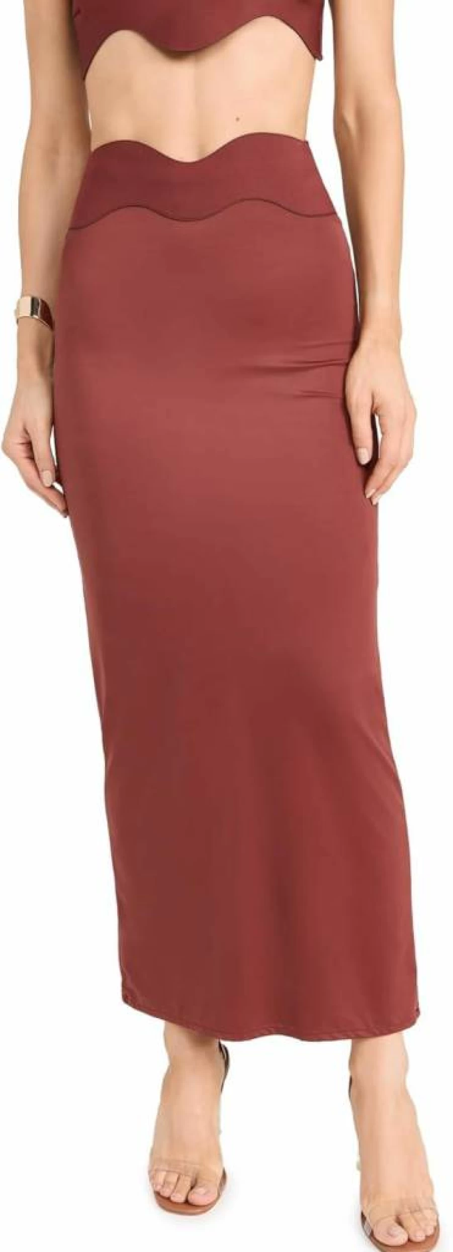 Bahia Maria Women's Flowy Maxi Skirt with Wave Design - Boho Beach Skirt