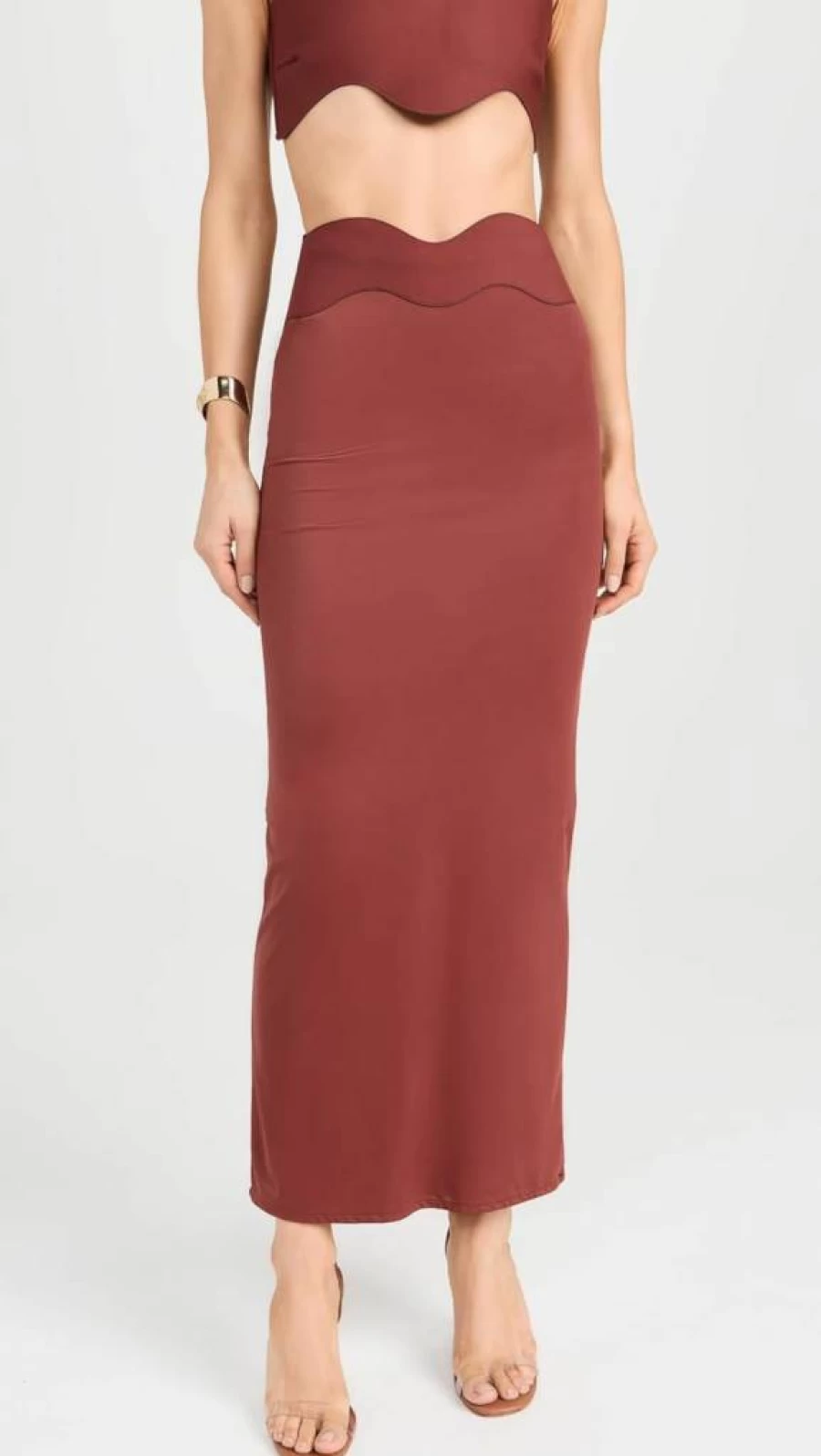 Bahia Maria Women's Flowy Maxi Skirt with Wave Design - Boho Beach Skirt