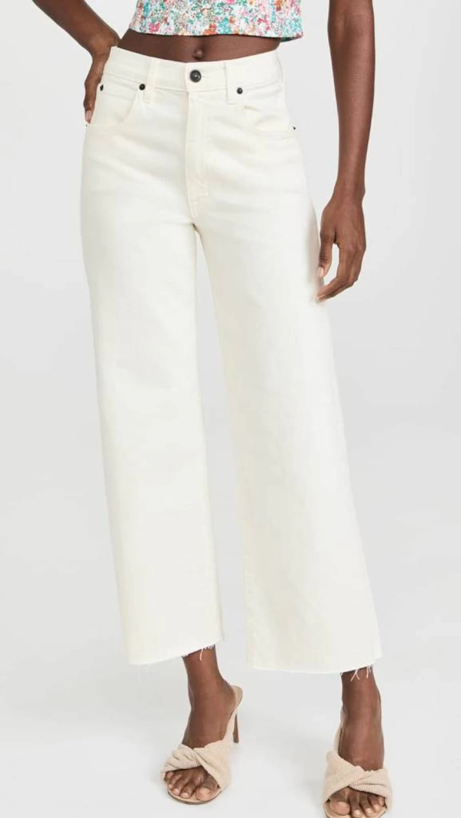 SLVRLAKE Women's Grace Crop Jeans - High Waisted Slim Fit Denim Pants for Women