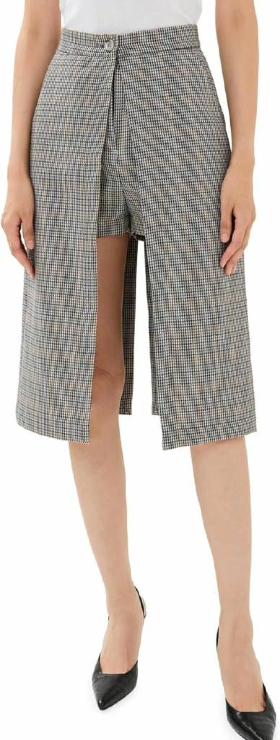 HALFBOY Women's High-Waisted Bermuda Skirt - Casual Summer Denim Short Skirt for Women