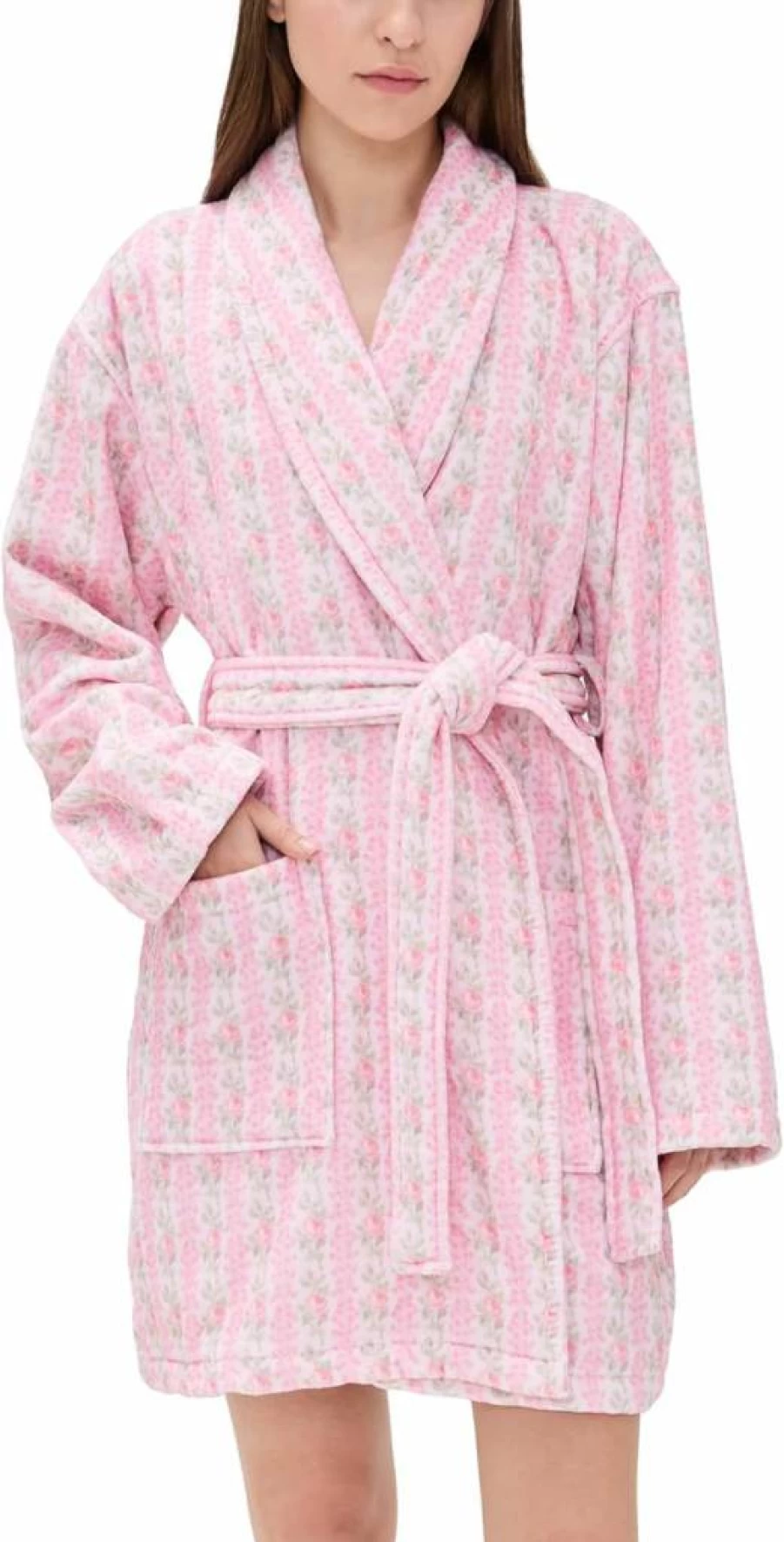 LOVESHACKFANCY Women's Indie Floral Robe - Bohemian Lace Kimono Cover Up