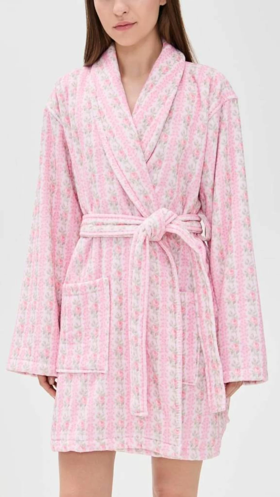 LOVESHACKFANCY Women's Indie Floral Robe - Bohemian Lace Kimono Cover Up
