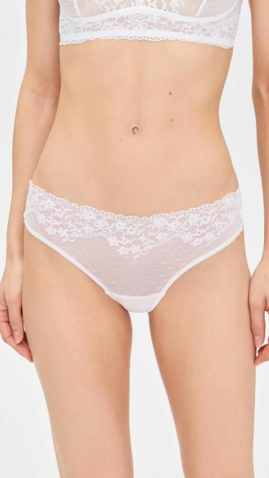 Commando Women's Double Take Lace Thong - Soft Comfortable High-Waisted Underwear