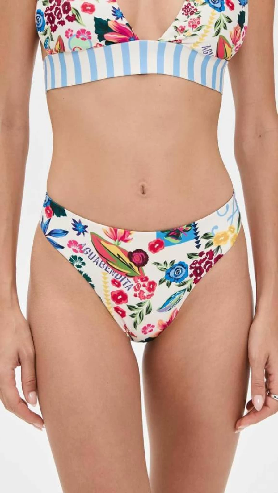 AGUA BENDITA Women's Ilu Citrus Bikini Bottoms - High-Waisted Swimwear for Women