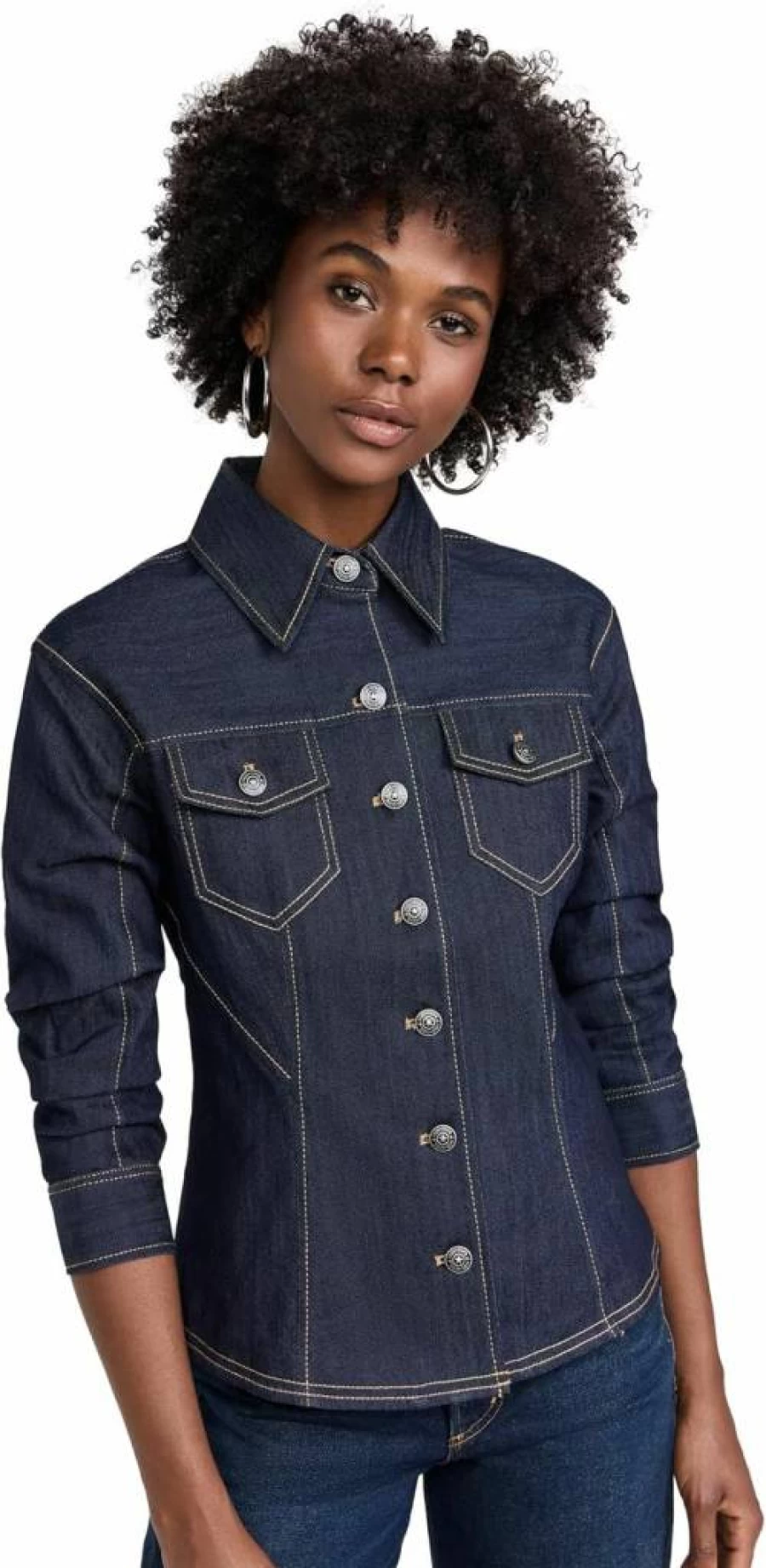 Cinq a Sept Women's Distressed Denim Jacket - Scrunched Canyon Washed Style