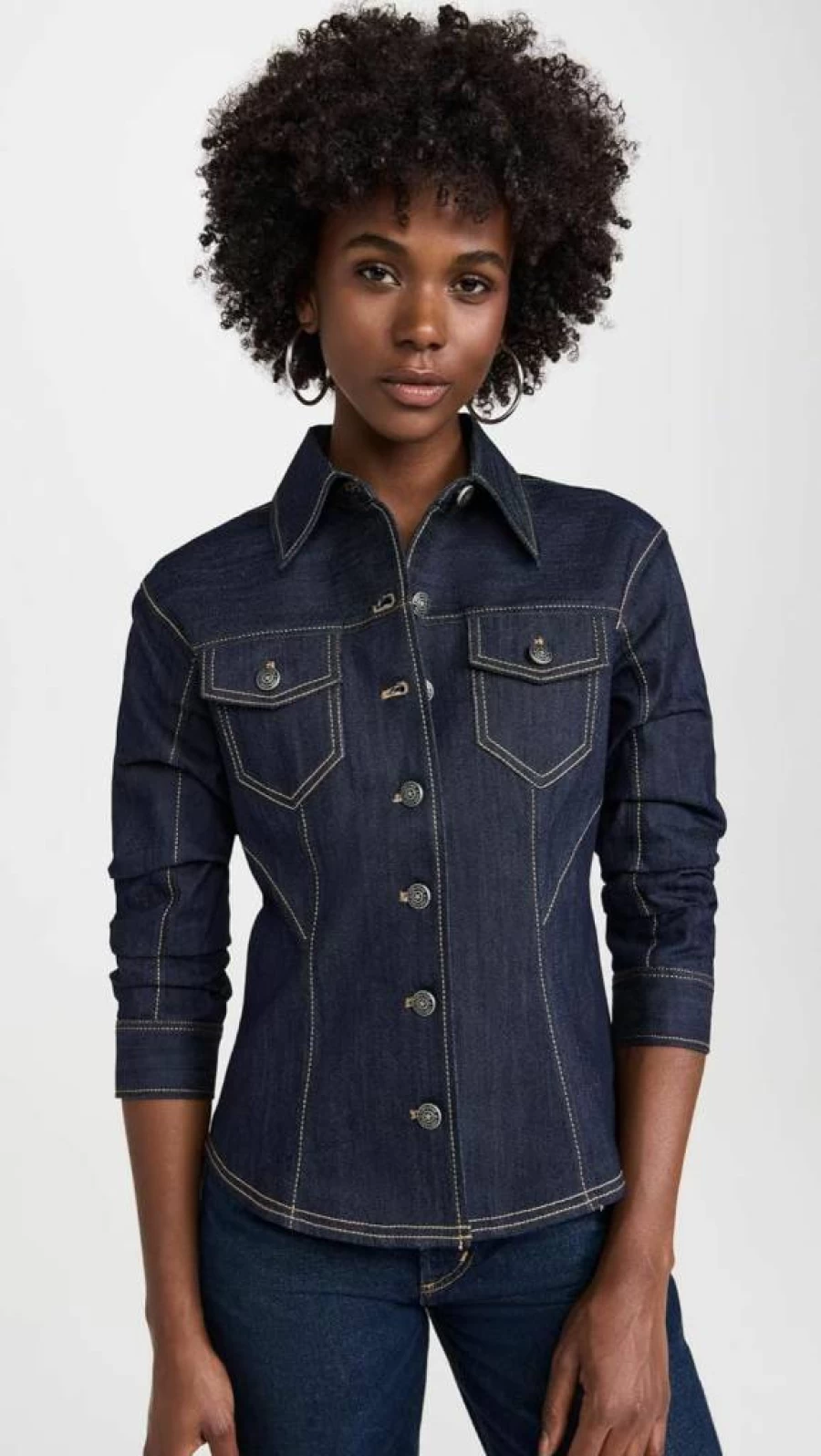Cinq a Sept Women's Distressed Denim Jacket - Scrunched Canyon Washed Style