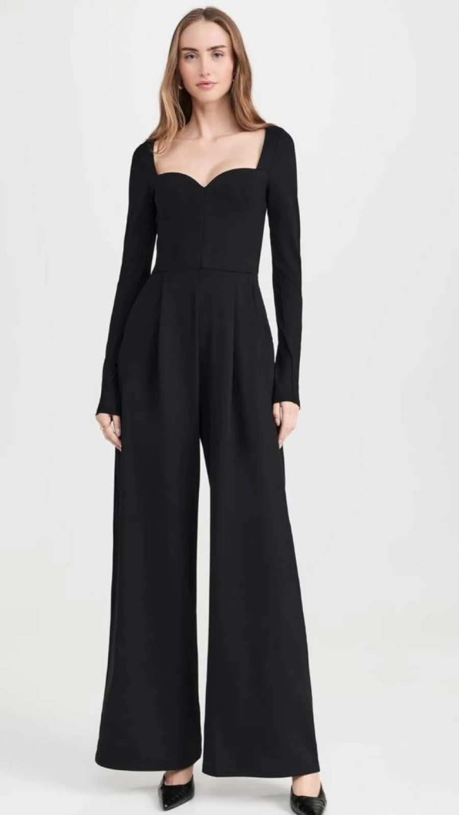 Susana Monaco Women's Elegant Sweetheart Neck Long Sleeve Jumpsuit - Sophisticated Romper for Women 32