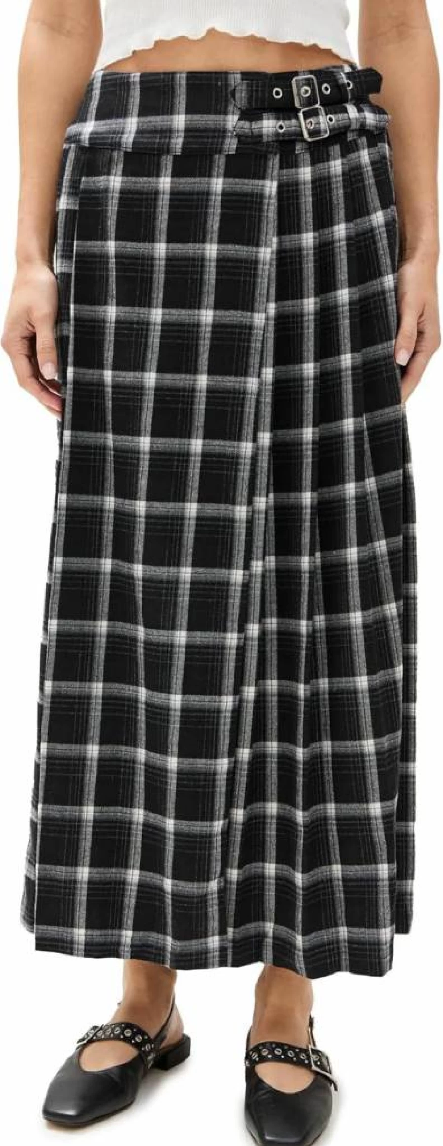 Ragged Priest Women's Queene Skirt - Vintage Denim Punk Style High Waisted A-Line Skirt
