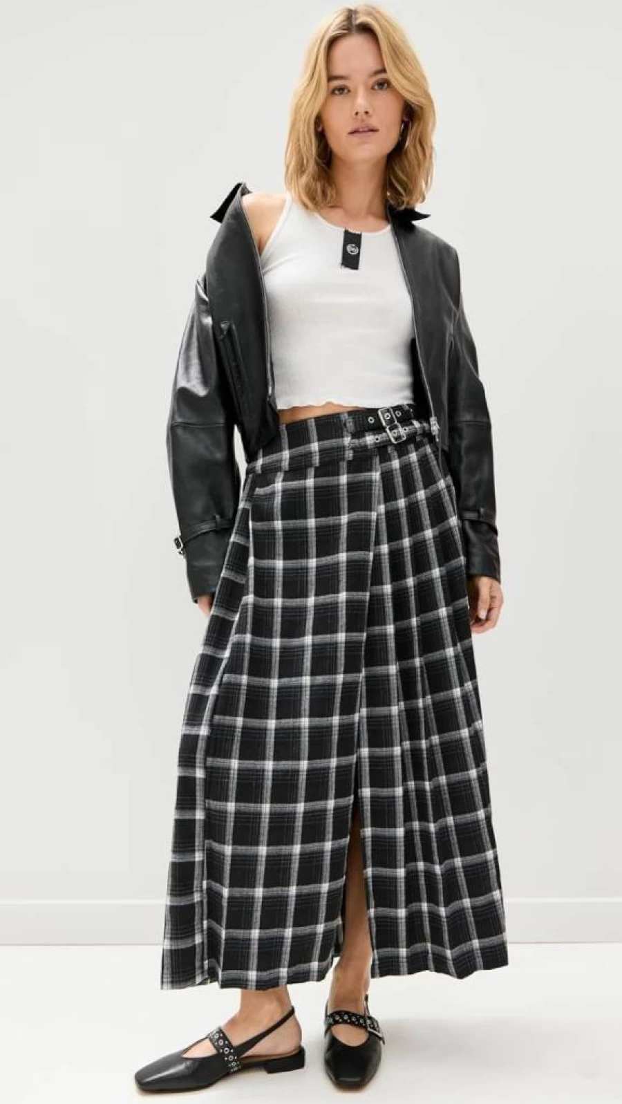Ragged Priest Women's Queene Skirt - Vintage Denim Punk Style High Waisted A-Line Skirt