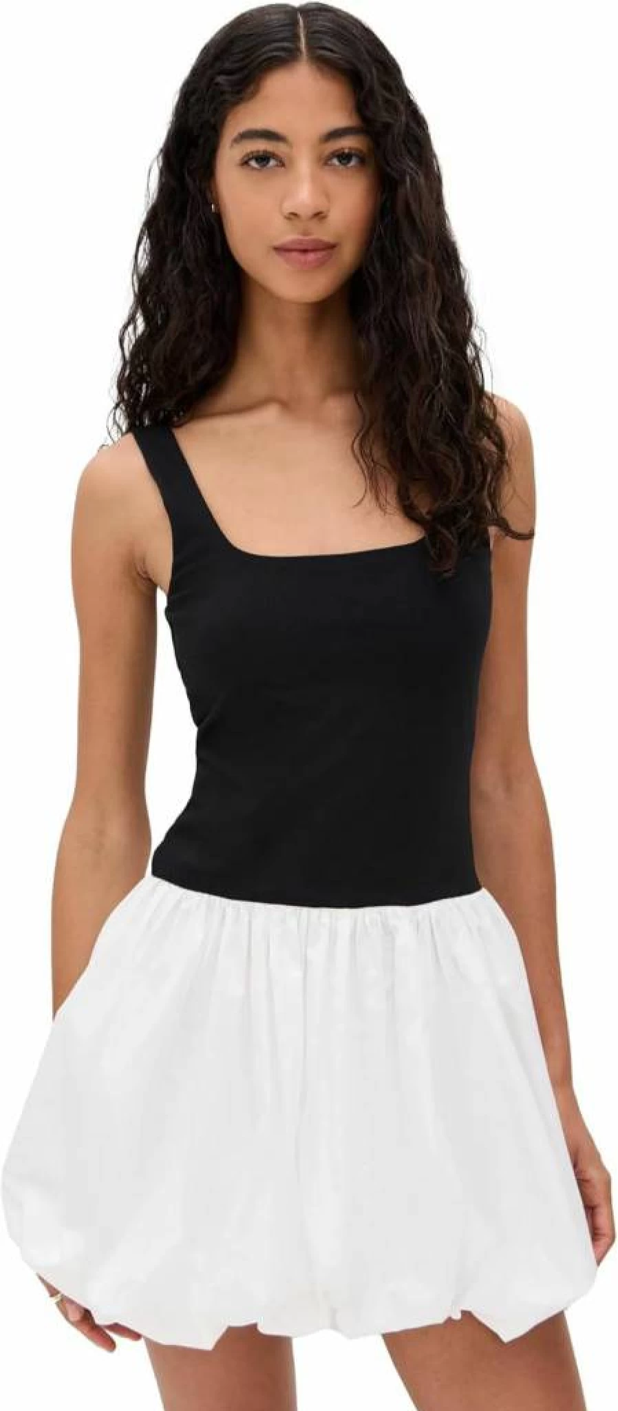 WAYF Women's Lilah Bubble Hem Mini Dress - Flowy Summer Casual Short Dress