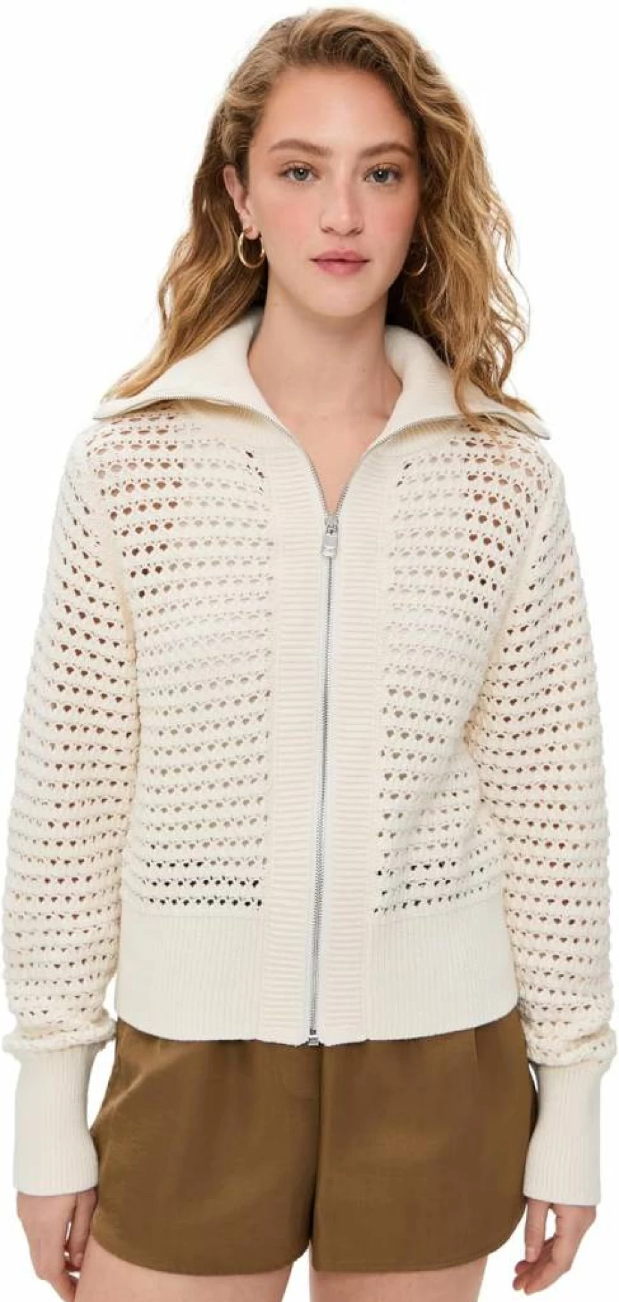 Varley Women's Eloise Full Zip Knit Cardigan - Soft Casual Zip-Up Sweater for Women