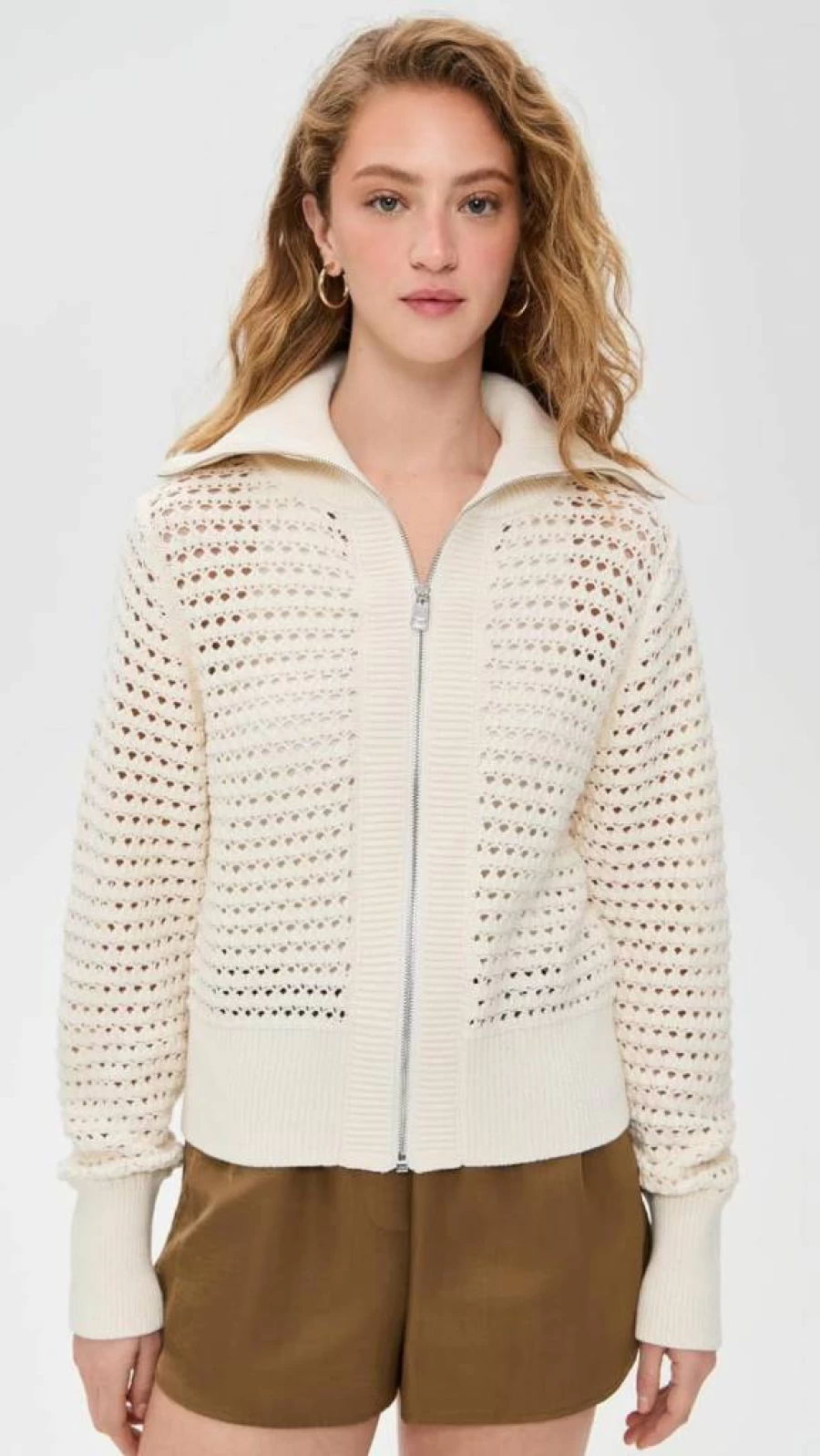 Varley Women's Eloise Full Zip Knit Cardigan - Soft Casual Zip-Up Sweater for Women