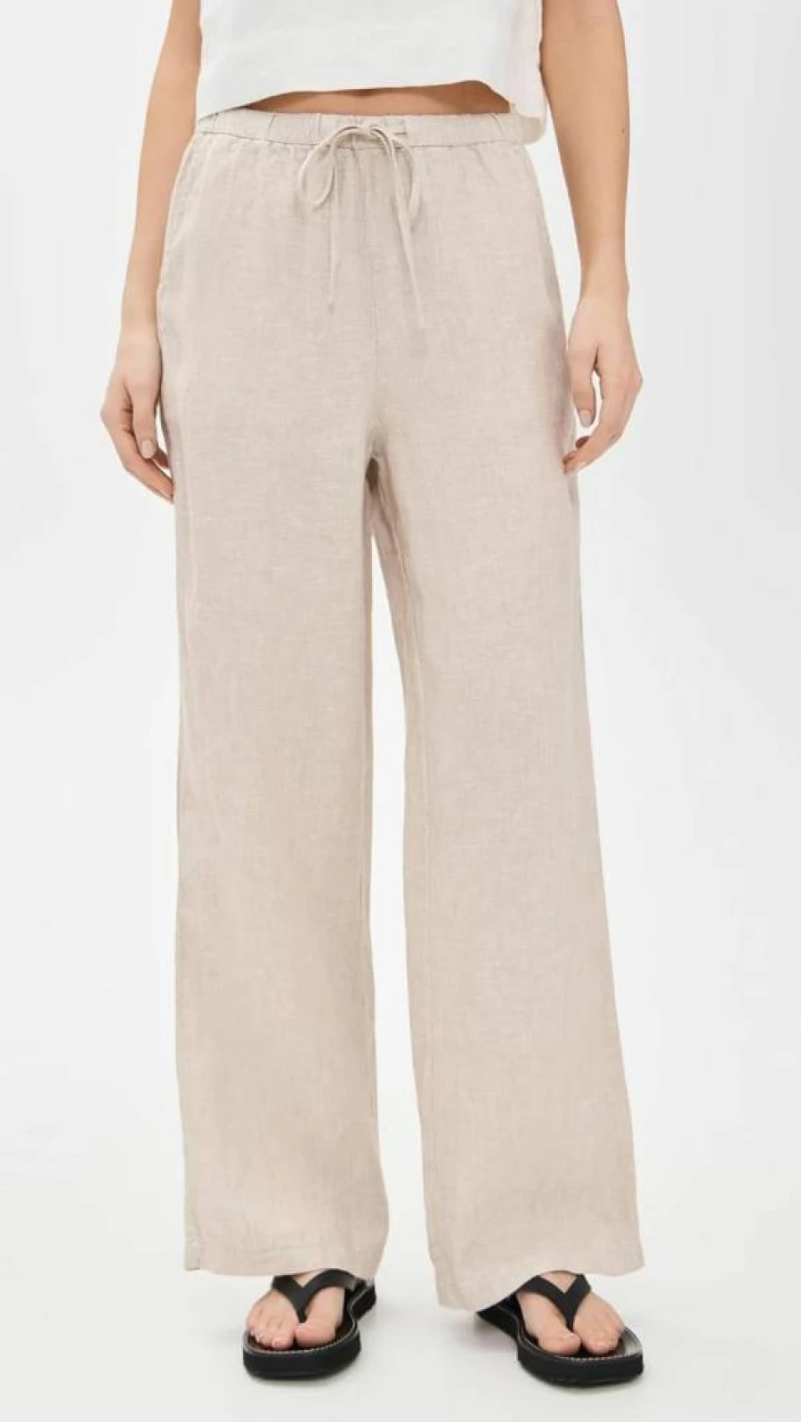 Rails Women's Emmie High-Waisted Wide-Leg Trousers - Comfortable Linen Blend Pants for Casual & Office Wear