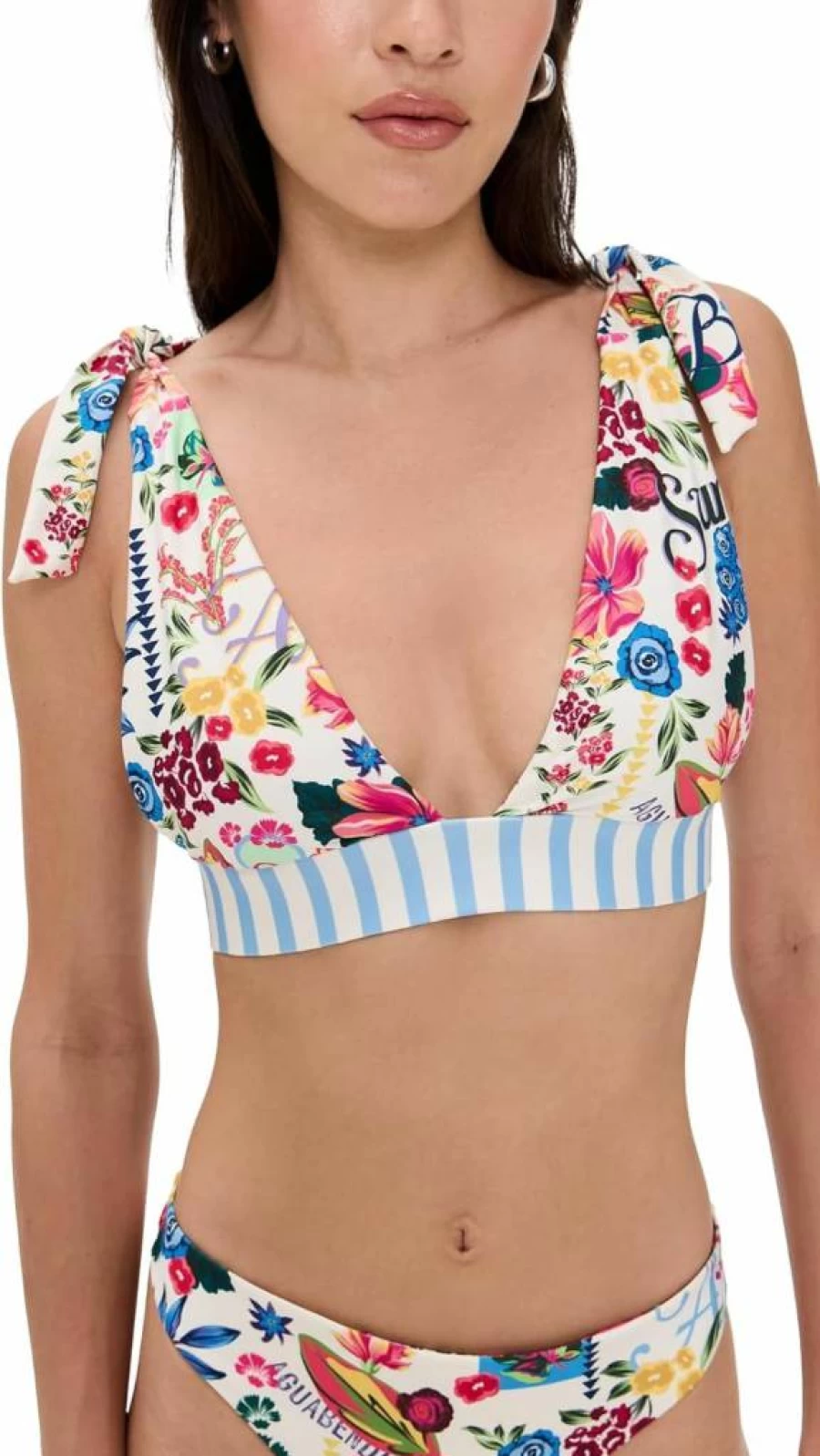 AGUA BENDITA Women's Laurie Citrus Print Bikini Top - Floral Swimwear for Women