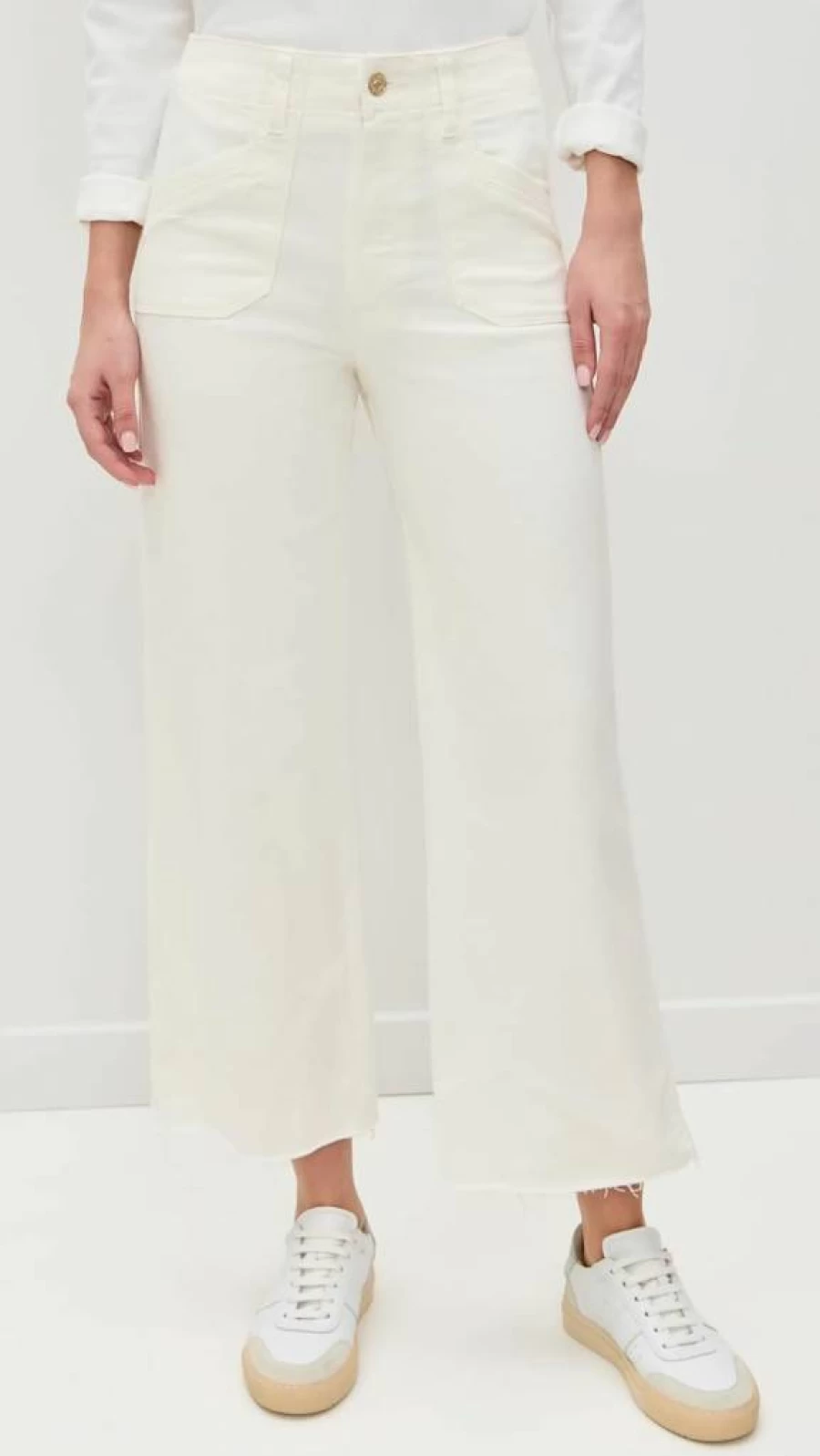 PAIGE Women's Anessa Welt Utility Pocket Pants - High-Waisted Casual Trousers with Functional Pockets