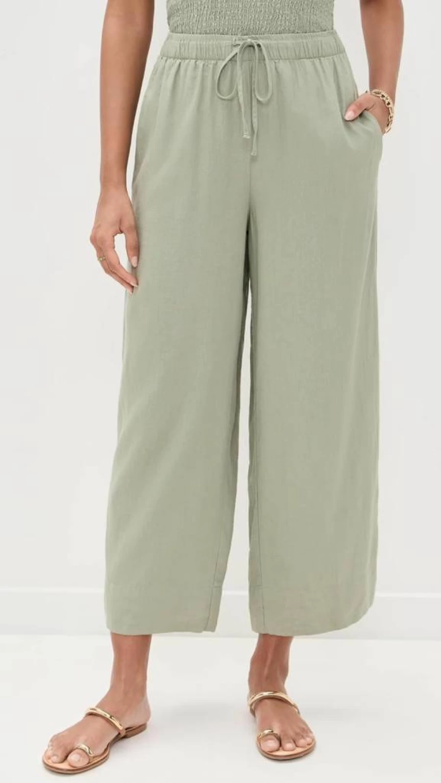 Z SUPPLY Women's Easton High-Waisted Linen Pants - Relaxed Fit Summer Casual Trousers