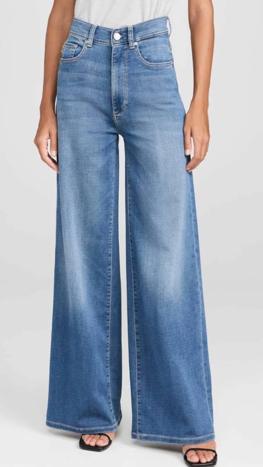 DL1961 Women's Hepburn High Rise Wide Leg Jeans - Softwear Denim for Comfort & Style