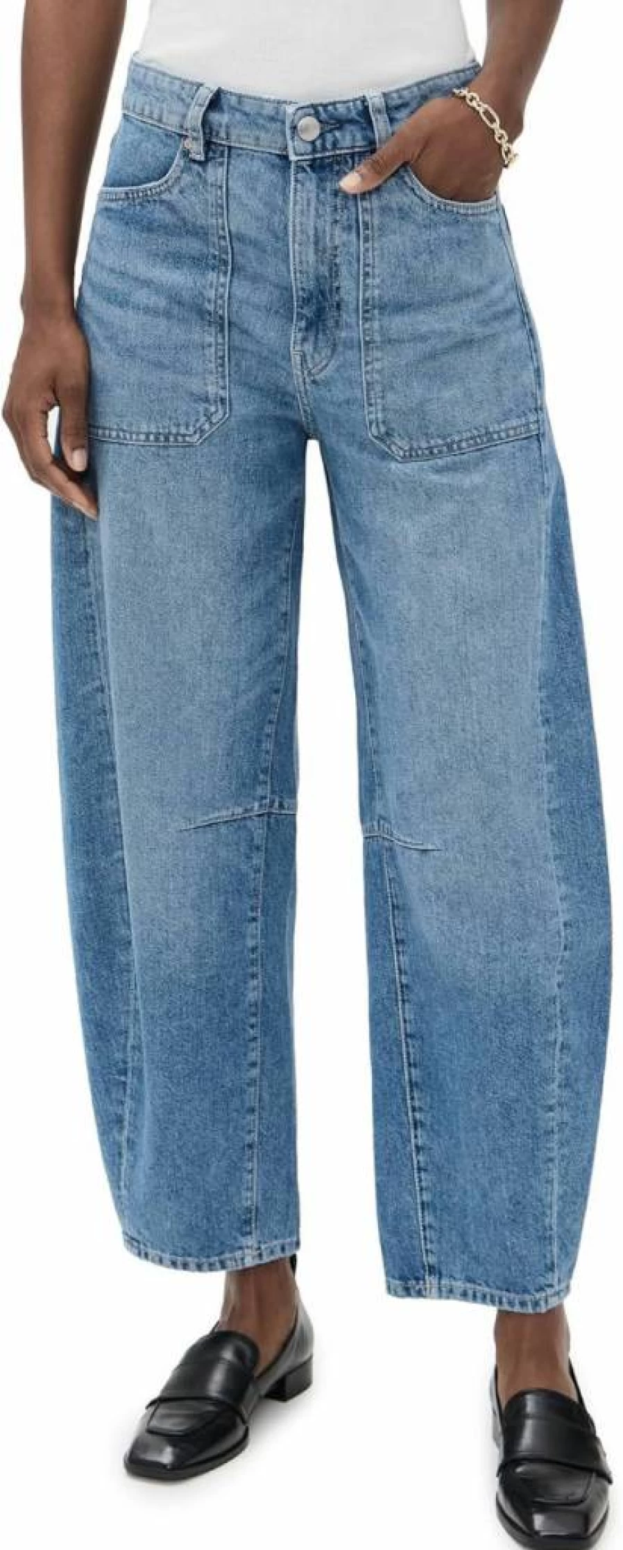 DL1961 Women's High Rise Miro Barrel Jeans - Stretch Denim Skinny Fit
