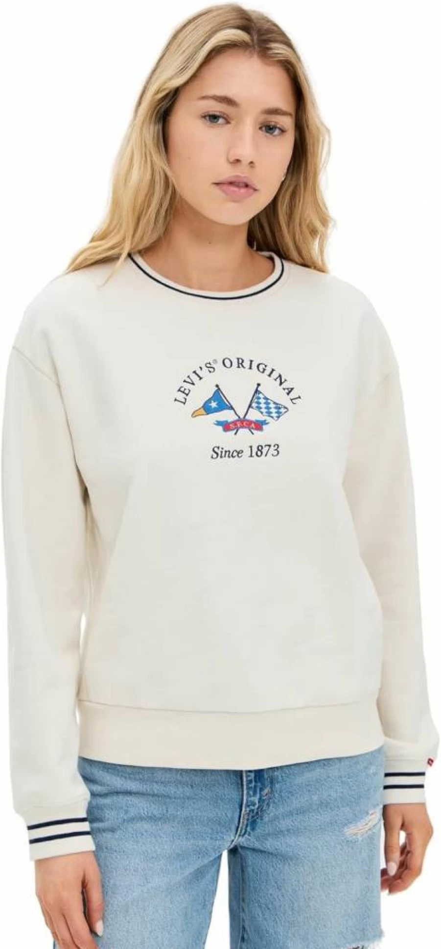 Levi's Women's Vintage Graphic Crewneck Sweatshirt - Soft Cotton Casual Pullover for Everyday Comfort