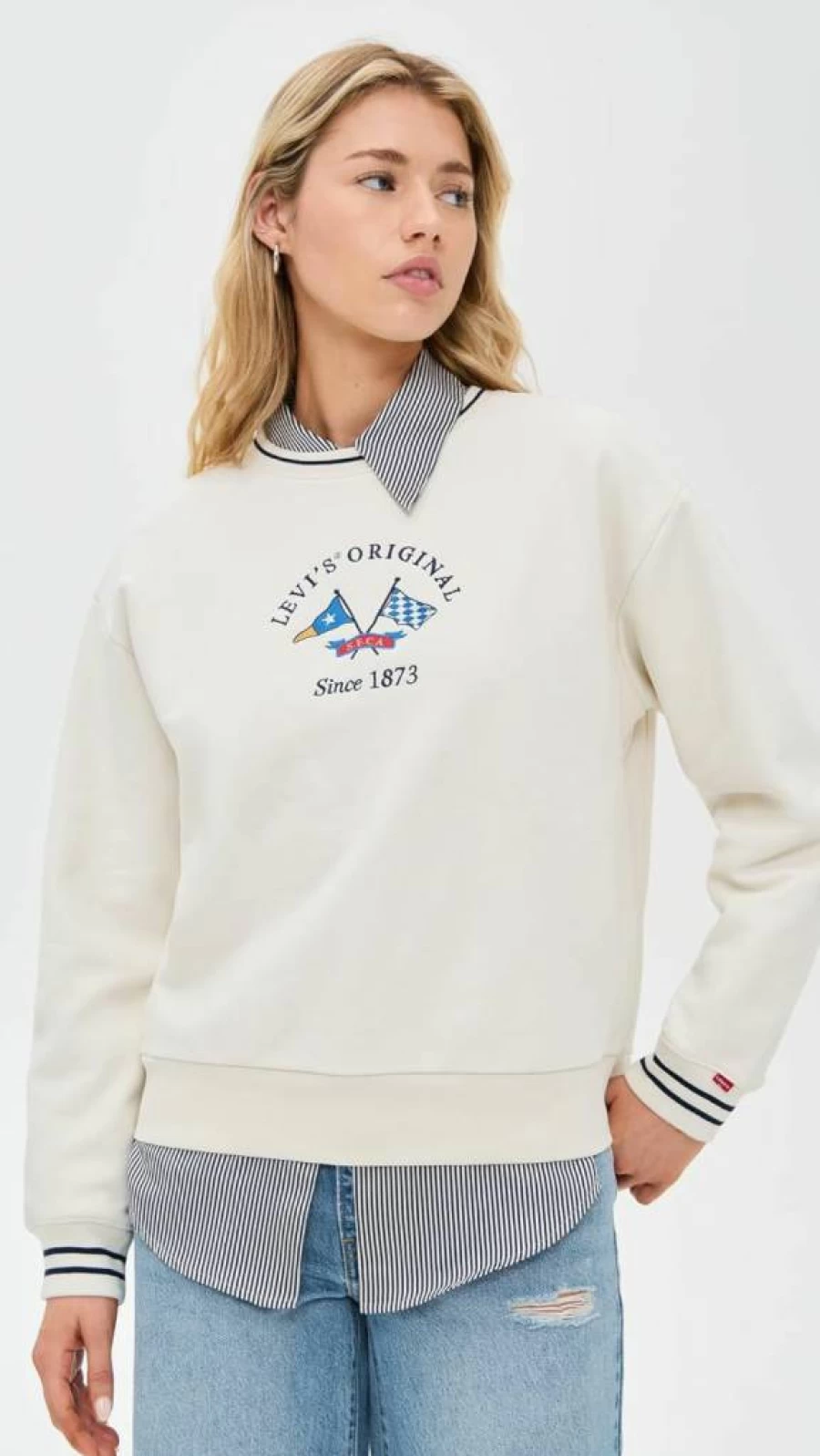 Levi's Women's Vintage Graphic Crewneck Sweatshirt - Soft Cotton Casual Pullover for Everyday Comfort