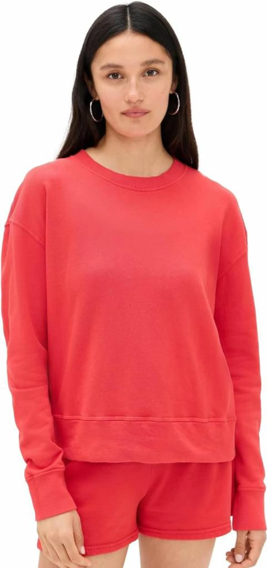 Perfect White Tee Women's French Terry Oversized Pullover Sweatshirt - Tyler Relaxed Fit Casual Crewneck