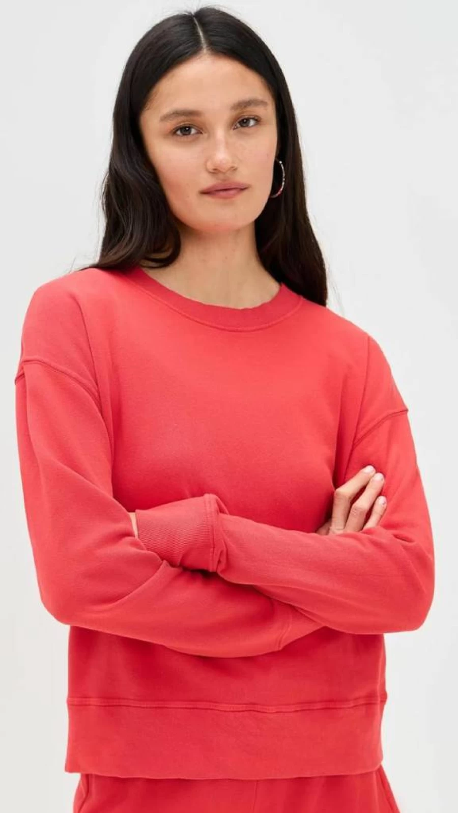 Perfect White Tee Women's French Terry Oversized Pullover Sweatshirt - Tyler Relaxed Fit Casual Crewneck
