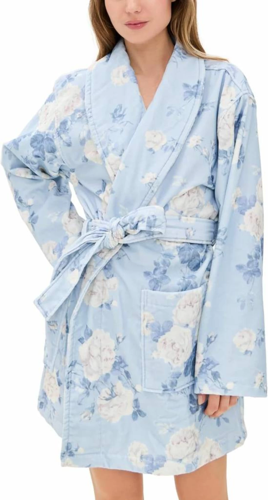 LOVESHACKFANCY Women's Indie Floral Printed Kimono Robe - Boho Chic Loungewear