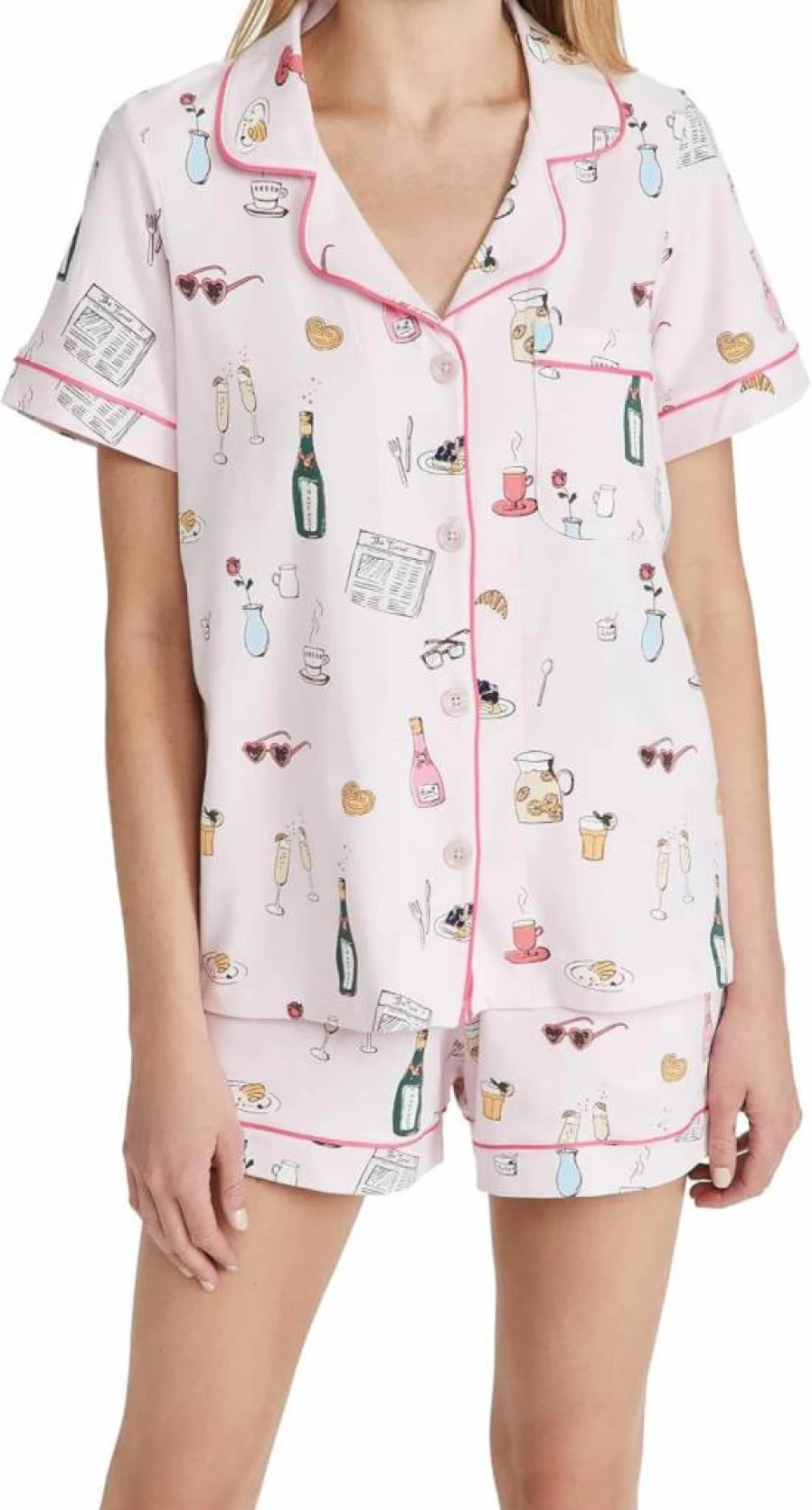 BedHead Pajamas Women's Let's Do Brunch Shorty PJ Set - Comfortable Sleepwear & Loungewear Shorts Set