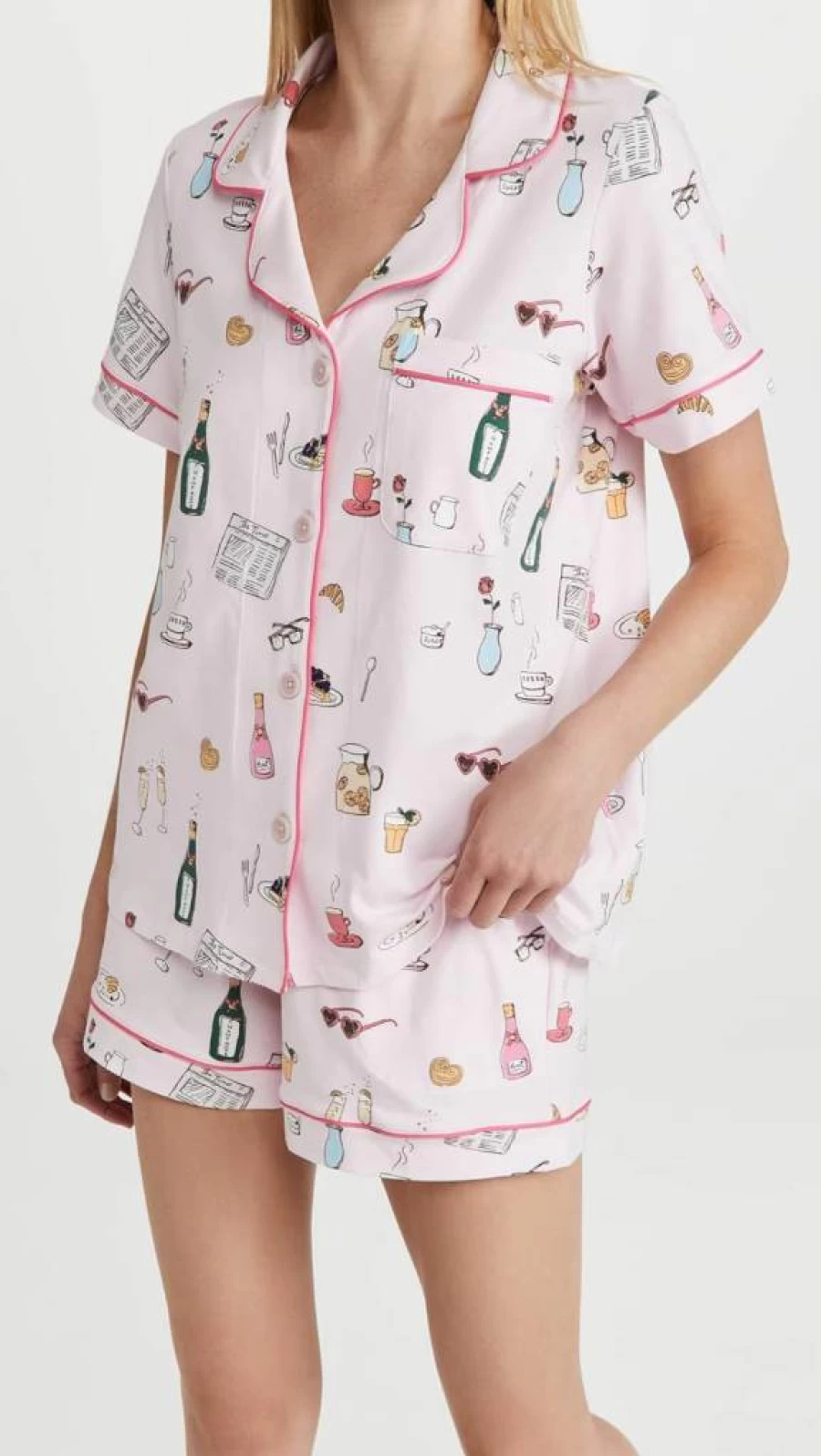 BedHead Pajamas Women's Let's Do Brunch Shorty PJ Set - Comfortable Sleepwear & Loungewear Shorts Set